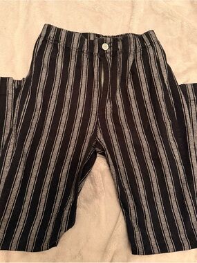 Black and White Vertical Stripe Shorts